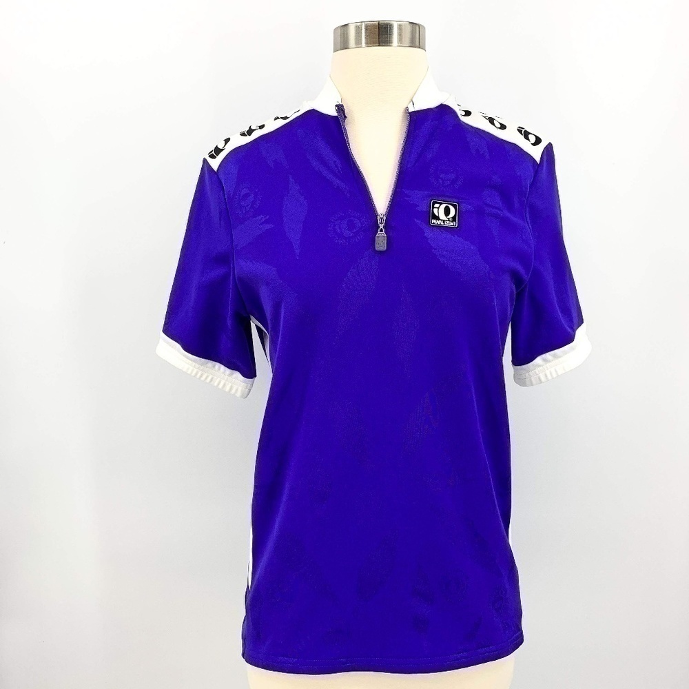 🎉Pearl Izumi Purple & White Bike Shirt w/ Pockets